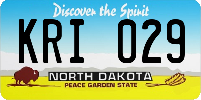 ND license plate KRI029