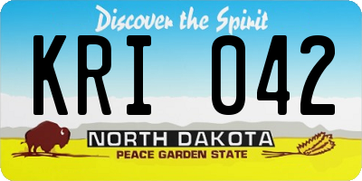 ND license plate KRI042