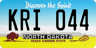 ND license plate KRI044