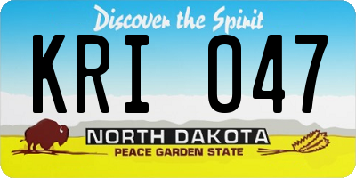 ND license plate KRI047