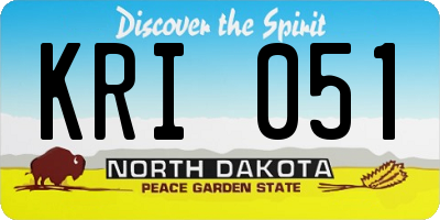 ND license plate KRI051