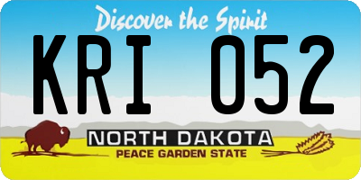 ND license plate KRI052