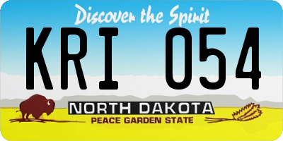 ND license plate KRI054