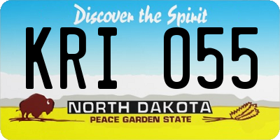 ND license plate KRI055