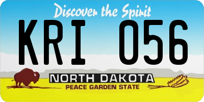 ND license plate KRI056