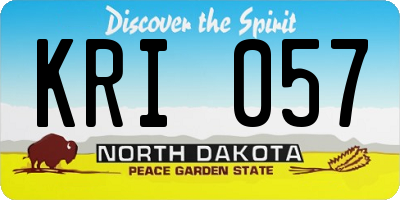 ND license plate KRI057