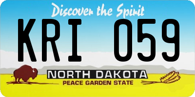 ND license plate KRI059