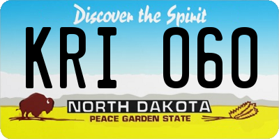 ND license plate KRI060
