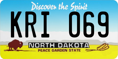 ND license plate KRI069