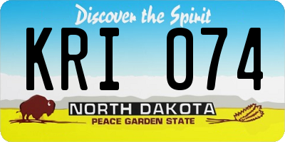 ND license plate KRI074