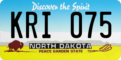 ND license plate KRI075