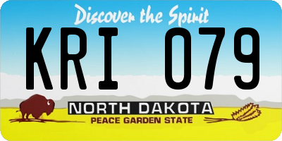 ND license plate KRI079