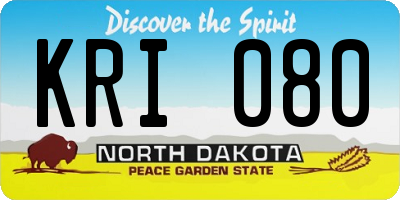 ND license plate KRI080