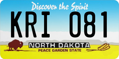 ND license plate KRI081
