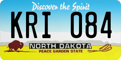 ND license plate KRI084