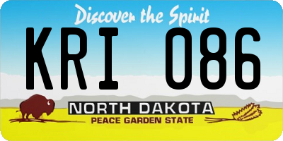 ND license plate KRI086