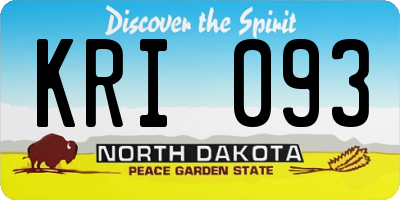 ND license plate KRI093