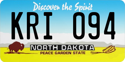 ND license plate KRI094