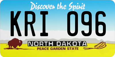 ND license plate KRI096