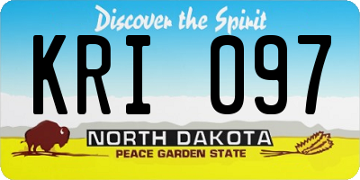 ND license plate KRI097