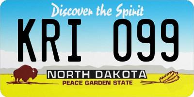 ND license plate KRI099