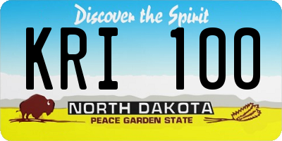 ND license plate KRI100