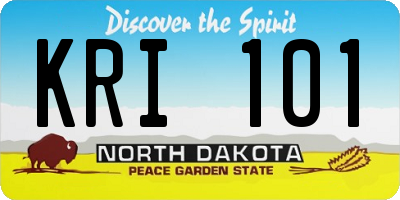 ND license plate KRI101