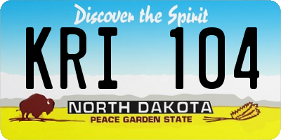 ND license plate KRI104