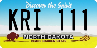ND license plate KRI111