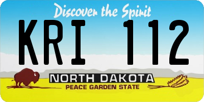 ND license plate KRI112