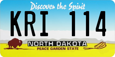 ND license plate KRI114