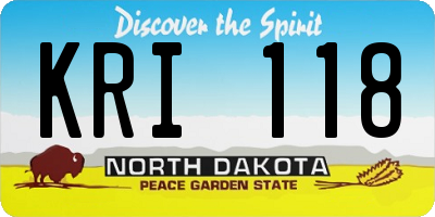 ND license plate KRI118