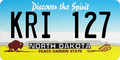 ND license plate KRI127