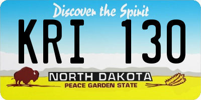 ND license plate KRI130