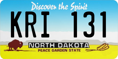 ND license plate KRI131