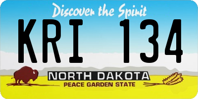 ND license plate KRI134
