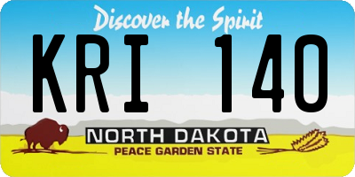 ND license plate KRI140