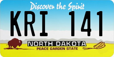 ND license plate KRI141