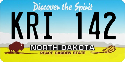 ND license plate KRI142