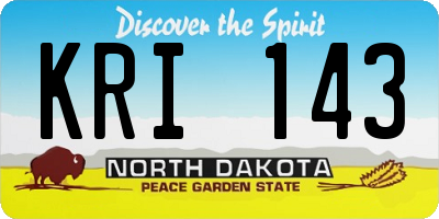 ND license plate KRI143