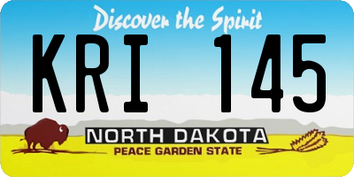 ND license plate KRI145