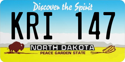 ND license plate KRI147