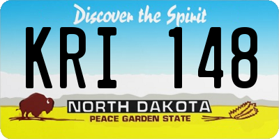 ND license plate KRI148