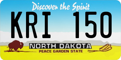 ND license plate KRI150
