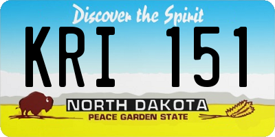 ND license plate KRI151