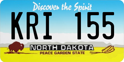 ND license plate KRI155