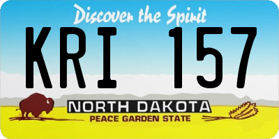 ND license plate KRI157