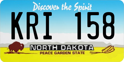 ND license plate KRI158