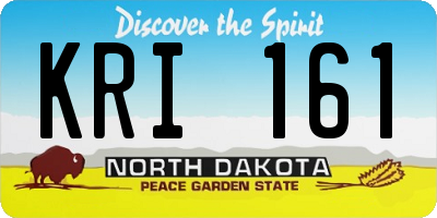 ND license plate KRI161