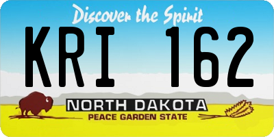 ND license plate KRI162